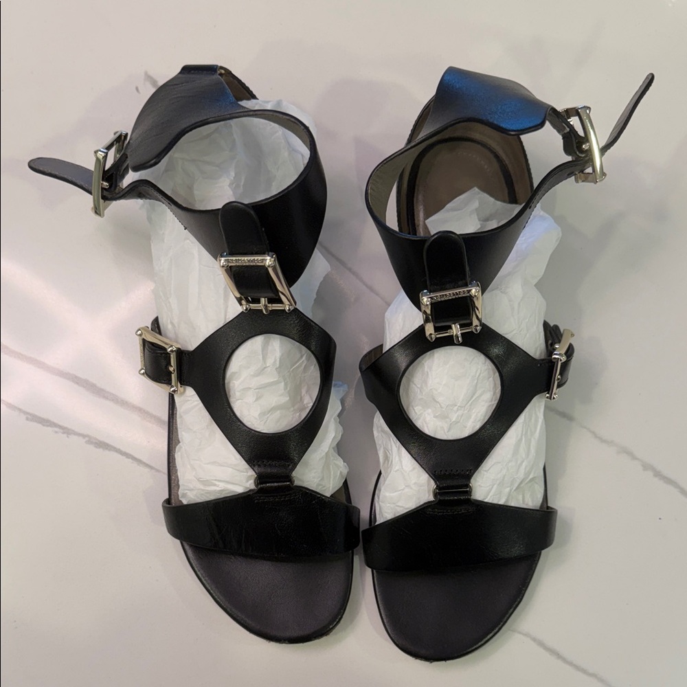 Versace Collection Black Leather Women's Sandals - Picture 13 of 13